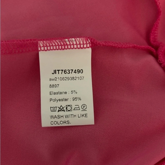 SHEIN Womens Pink Crewneck Flutter Cap Sleeve Flutter Hemline Sz 6 Med Dress - Picture 2 of 5